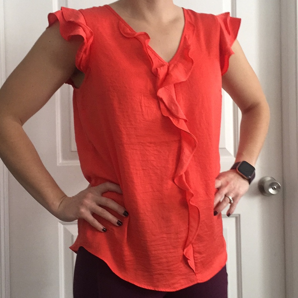Ruffle blouse! Light and airy! Super cute !